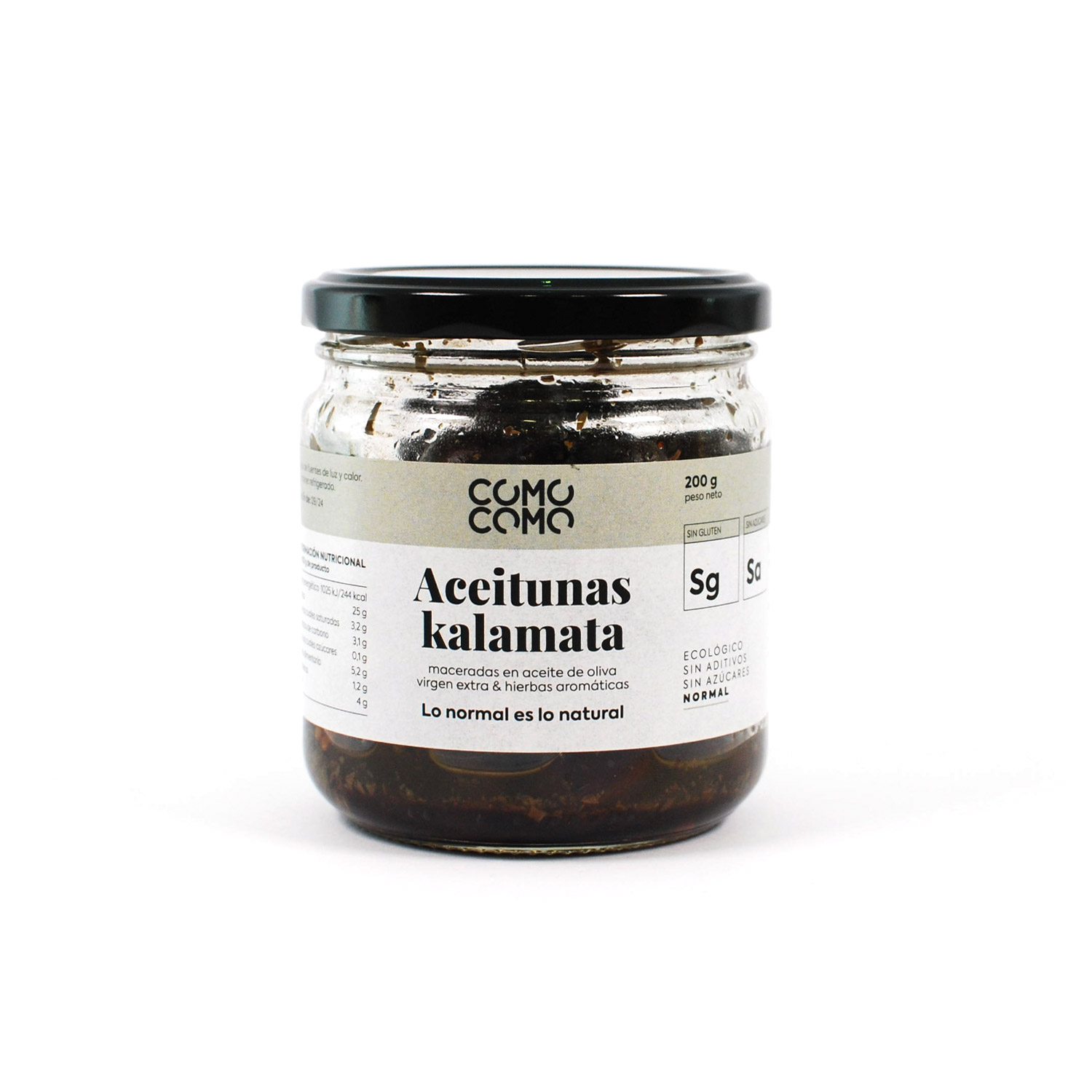 Aceitunas kalamata con hierbas aromáticas