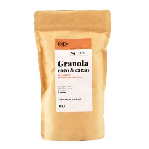 Granola de coco ecológica con cacao
