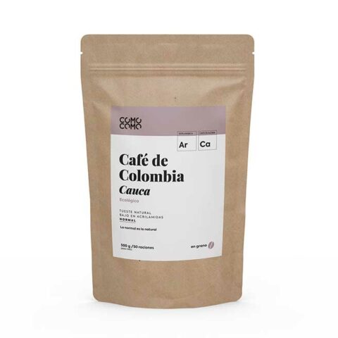 Café de Colombia con cafeína en grano 500 g ecológico
