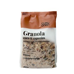 Granola de coco ecológica con especias