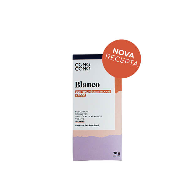 Blanca amb praliné d’avellanes i coco ecològica